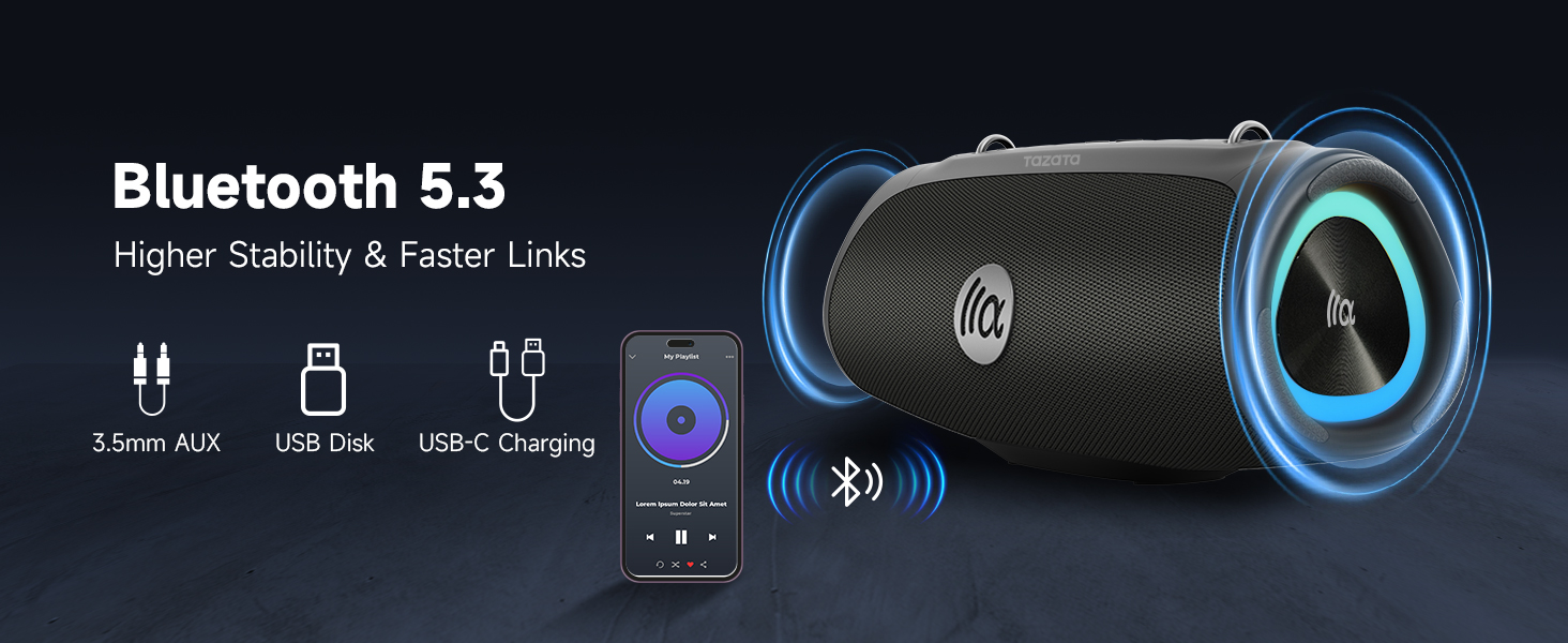 Bluetooth 5.3 Portable Speaker
