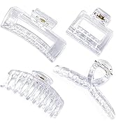 CHAOBANG Strong Hold Hair Clips for Women & Girls - 4 pcs 4.33Inch Transparent Large and Small In...