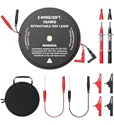 Neoteck 30ft Dual Banana Plug Test Wire Reel | Cable Length 30 Feet Per Piece, 2 Pieces Total