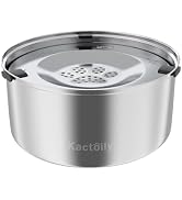 Kactoily 3L/101oz Large Capacity Dog Water Bowl Stainless Steel No Spill Dog Bowls Slow Drinking ...
