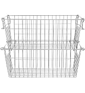 SANNO Wire Metal Basket Bin, Stackable Storage Baskets, Cubby Bins for Food, Kitchen, Home, Pantr...