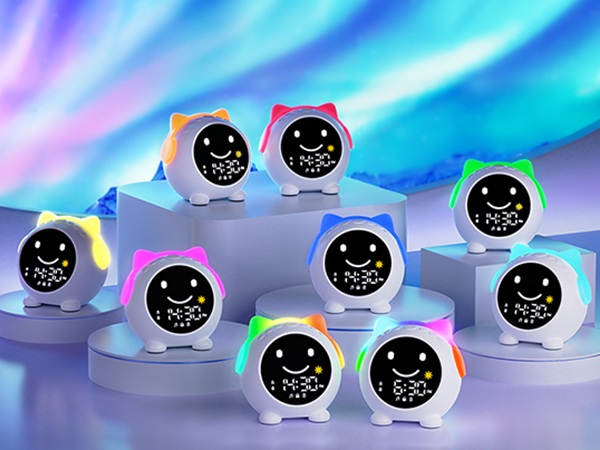 kids alarm clock hatch ok to wake digital bedroom room toddler night light boy girl sleep battery