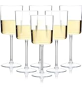 Ciaell 12 Pack Clear Plastic Wine Glasses - 10 Oz Disposable Wine Glasses with Stem for Parties &...