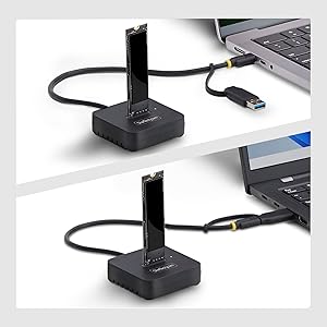 USB-C/USB-A to M.2 NVMe Dock Adapter, 10Gbps