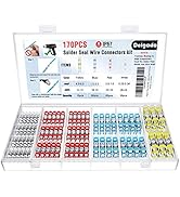 Delgada 170pcs Electrical Heat Shrink Wire Connector,Solder Seal Wire Butt Terminals Kit,Waterpro...
