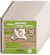 Olicity Cheesecloth Bulk, 10PCS, Grade 100, 20x20Inch Hemmed Cheese Cloths Fabric Reusable Fine M...