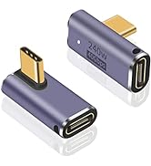 Poyiccot USB C Right Angle Adapter 240W, Right Angle USB C Adapter 40Gbps, USB C Adapter 90 Degre...