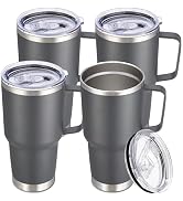 Cool Yoleb 30 oz Tumbler with Handle and Lid, Stainless Steel Tumblers Bulk Double Wall Vacuum In...