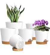 WSMKSZ 7/6.5/6/5.5/5/4inch Self Watering Pots for Indoor Outdoor Plants, 6 Pack Plastic Flower Pl...
