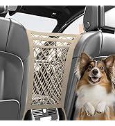 3-Layer Car Mesh Organizer,Seat Back Net Bag Organizer,Stretchable Pet Barrier Dog Car Net Barrie...