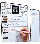 Cute 10"x16" Magnetic Dry-Erase Weekly Menu Planner for Kitchen Fridge (with 8 Whiteboard Markers...