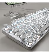 SEUNKWANG EWEADN TK100 Typewriter Style Wired Mechanical Keyboard, 104 Keys Aesthetic Typewriter ...