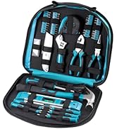 164 Piece Tool kit, Hand Tool Set with Easy Carrying Round Pouch Household Tool Kit for Family, F...