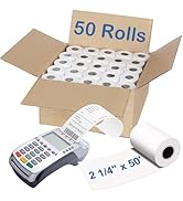 Razuvo 2 1/4" x 50' Thermal Paper Rolls (50 Rolls), BPA Free Receipt Paper, 58mm Thermal Receipt ...