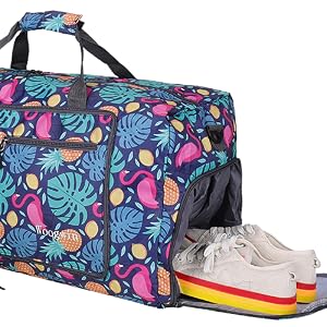 Woogwin Travel Duffel Bag Large Foldable Waterproof Overnight Bag for Beach Swim Bags