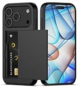 Nvollnoe Compatible with iPhone 17 Pro Case with Card Holder Dual Layer Heavy Duty Protective Sho...