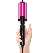 Farery Mini 3 Barrel Hair Waver - Portable Beach Wave Curling Iron for Short Hair, 1/2 Inch Ceram...