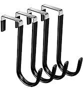 DINGEE Over Door Hooks, 4 Packs Vinyl Coated Over The Door for Hanging Heavy Duty Z Hooks Prevent...