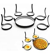 GAGAQI Egg Ring Set, Non Stick Silicone Egg and Omelet Cooker Mold for Pancakes, Patties and Engl...