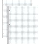 (2-Pack) A4 Grid Filler Paper, 3-Hole Graph Paper, 200Sheets / 400Pages Loose-Leaf Paper, 100gsm ...
