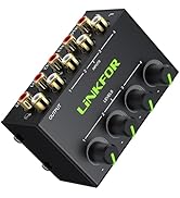 LiNKFOR 4 Channel Stereo Audio Mixer CX400 Metal Shell Support RCA Input and Output Mini Passive ...