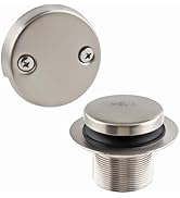 WRISIN Tub Drain Kit with Overflow, Metal Tip-Toe Bath Tub Drain and Two-Hole Overflow Cover Plat...