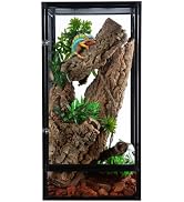 REPTI ZOO 18" x 18" x 36" Front Opening Chameleon Cage with 3-Sided Metal Mesh, 50 Gallon Screen ...