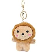 Zitokin Lion Plush Keychain Bag Charms, 4" Inch Cute Leo Purse Charms for Handbag Backpack Gift f...