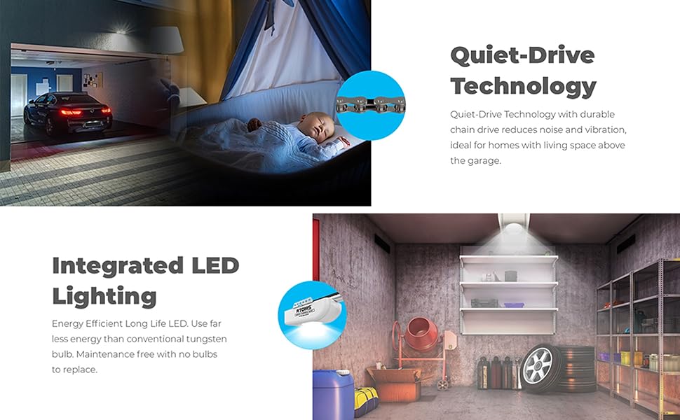 Quiet drive technology, LED lighting