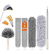Duster with Extension Pole 30'' to 100'', Newliton 9PCS Microfiber Dusters Kit for Cleaning High ...