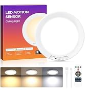Rechargeable Ceiling Light, LED Motion Sensor Light Indoor, Magnetic Wireless Battery Operated Ce...