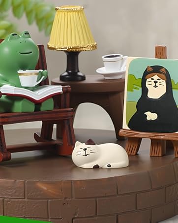 Cute Miniature Cat Frog Figurines