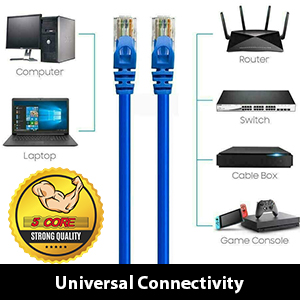 Cat6 Ethernet Cable, 6ft LAN, Network, Internet Cable, RJ45