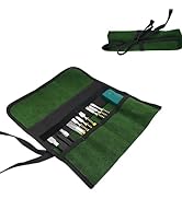 BLIRITEL Small Canvas Tool Roll Up Bag - Chisel Organizer With 4 Pockets for Metal Pry Bar, Plier...
