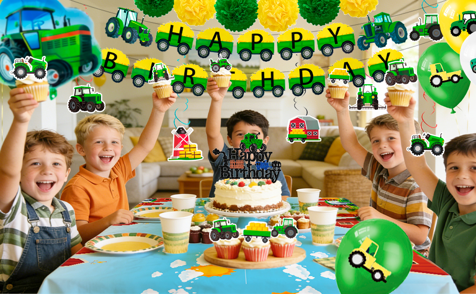 tractor party decorations