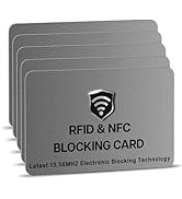 SaiTech IT 5 Pack RFID Blocking Cards, One Protects Entire Wallet Purse, NFC Contactless Bank Deb...