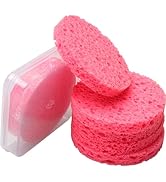 Ocim 15Pcs Compressed Facial Sponges,Face Sponges for Cleansing and Exfoliating with Case,Pink