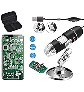 Jiusion Original 40-1000X USB Microscope with Portable Carrying Case, Digital Magnification Endos...