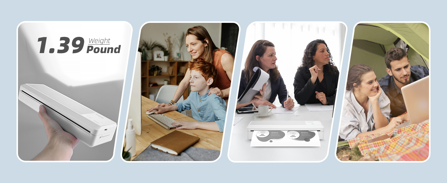 vretti P83 inkless portable printers wireless for travel, mobile thermal printer 8.5 x 11 home use