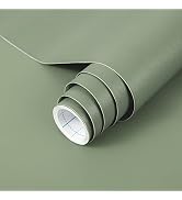 practicalWs Sage Green Wallpaper Stick and Peel Green Contact Paper 17.7'' x 118.1'' Green Remova...
