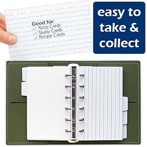 3x5 Lined Index Cards with Ring Binder Holder and Dividers 100 Ruled Note Cards Kit Set for Studying