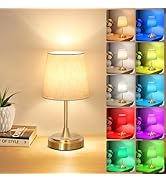 Wowag Small Cordless Table Lamp Rechargeable,5000mAh Battery Operated Desk Lamp,3 Colors & 7 RGB ...
