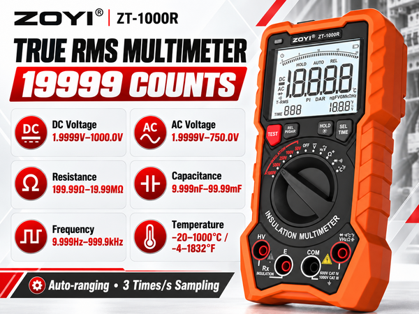 2 in 1 19999 Counts Multimeter Megohmmeter Insulation Resistance Tester