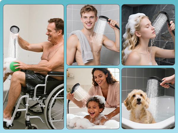 handheld shower head with hose