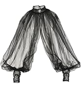 Women's Sexy Batwing Long Sleeves Sheer Shirt See Through Mock Neck Irregular Tops Front Back Spl...