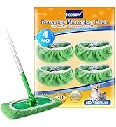 KEEPOW Reusable Wet Pads Refills Compatible with Swiffer Sweeper Mop, Dry Sweeping Cloths, Microf...