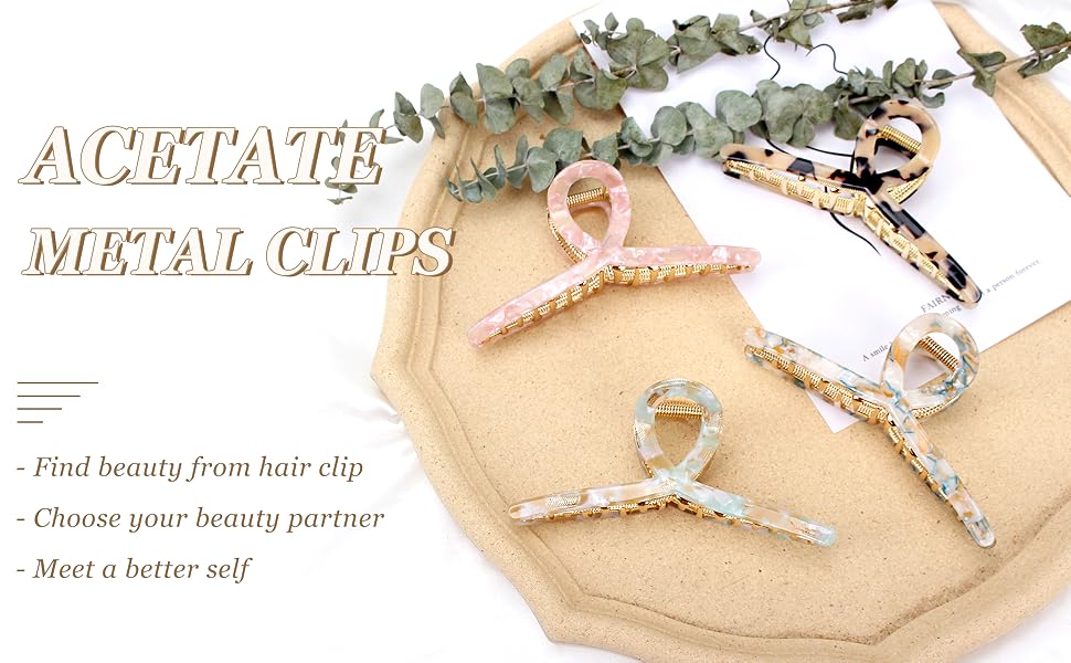 ACETATE HAIR CLAW CLIPS