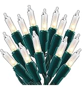 Christmas Lights, 150 Count 33 FT Christmas Mini String Lights, Green Wire Fairy Lights, 120V UL ...