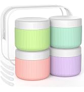 ME.FAN Travel Containers for Toiletries, TSA Approved 2 oz Silicone Cream Jars, Leak-proof Travel...