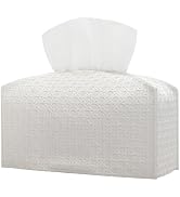 Hapforever Tissue Box Holder Rectangular, PU Leather Rectangle Tissue Box Cover with Bottom Belt ...